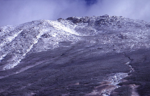 it's close upon winter. Mt. hakusan summit seen at Muro-do. 10/96(85kb)