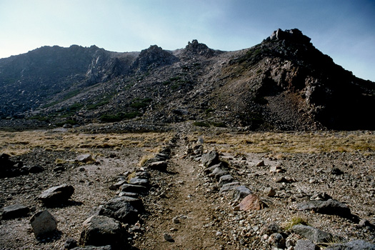 Mt. Hakusan summit.  view from older crater by Midori-ga-ike Pond