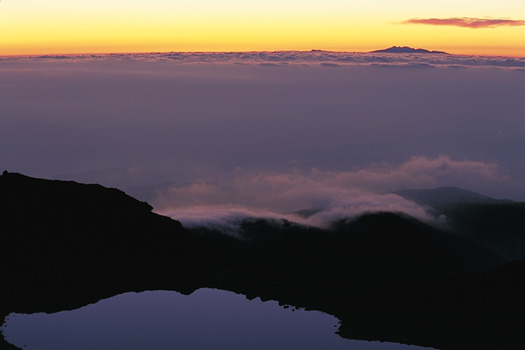 sun set at Mt. Norikura-dake(at right under the summit)